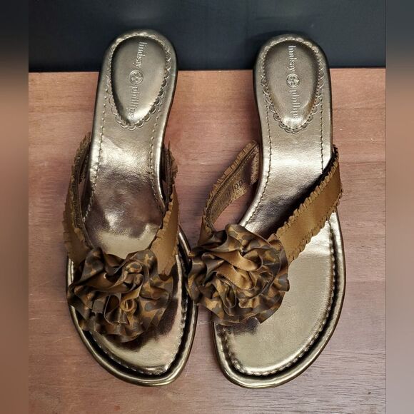 Lindsay Phillips SwitchFlops Bronze Sandals Size 8 - Picture 1 of 11